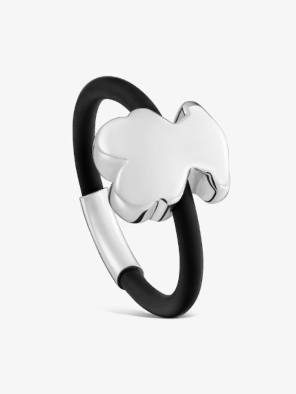 Tous Silver and Rubber Bear Ring Tous Bold Motif